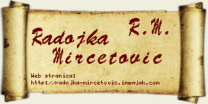 Radojka Mirčetović vizit kartica